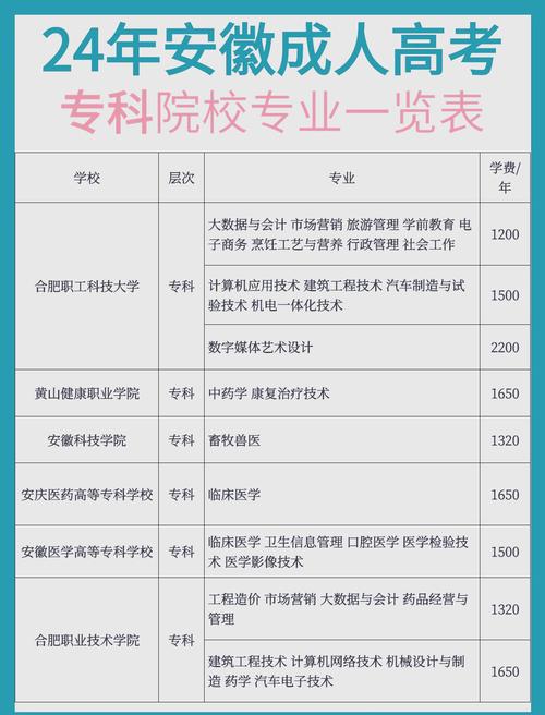 安徽滁州成考有哪些院校,滁州哪里能报考成人大专?