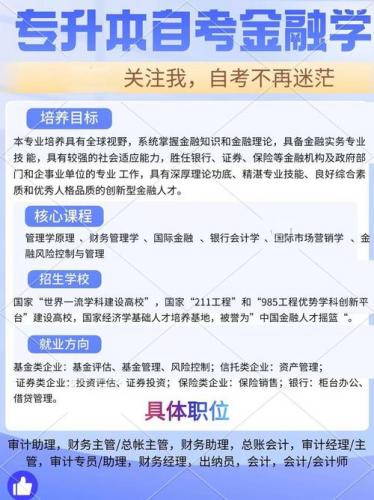 郑州自考专业就业有哪些(自考的金融本科专业,就业前景怎么样啊)