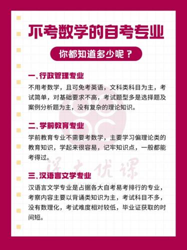 哪些专业不能自考数学(自考有哪些专业不用考数学这门课程的)