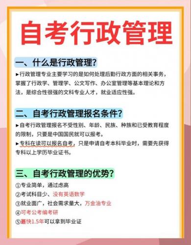 自考行政管理专业需要哪些(行政管理自考需要考哪些科目)