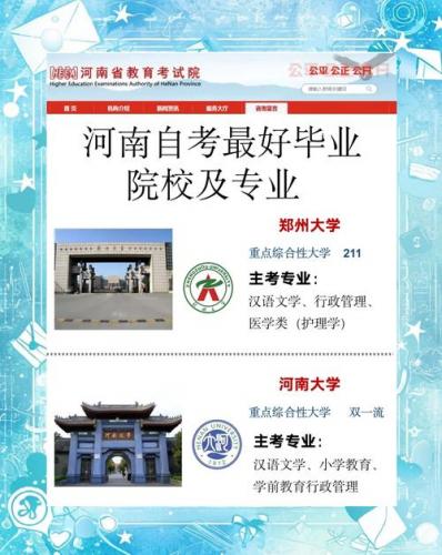 河南大学自考的专业有哪些(自考数学与应用数学有哪些学校)