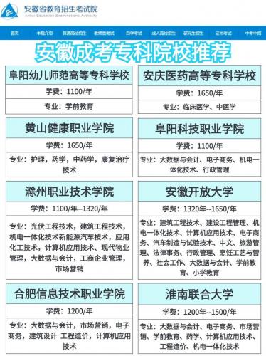 蒙城县成考专业学校有哪些(蒙城电大有哪些专业)