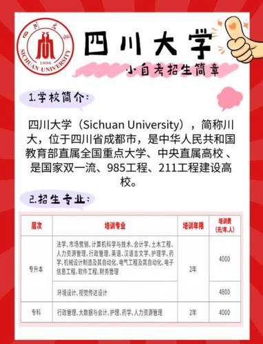 四川自考vip专业有哪些(四川大学自考有哪些专业)