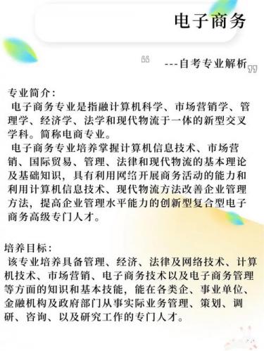 自考专科电商有哪些专业(电子商务专科自考要考哪些课程)