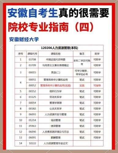 安徽省大专自考有什么专业(安徽自考专科考哪些专业比较容易)